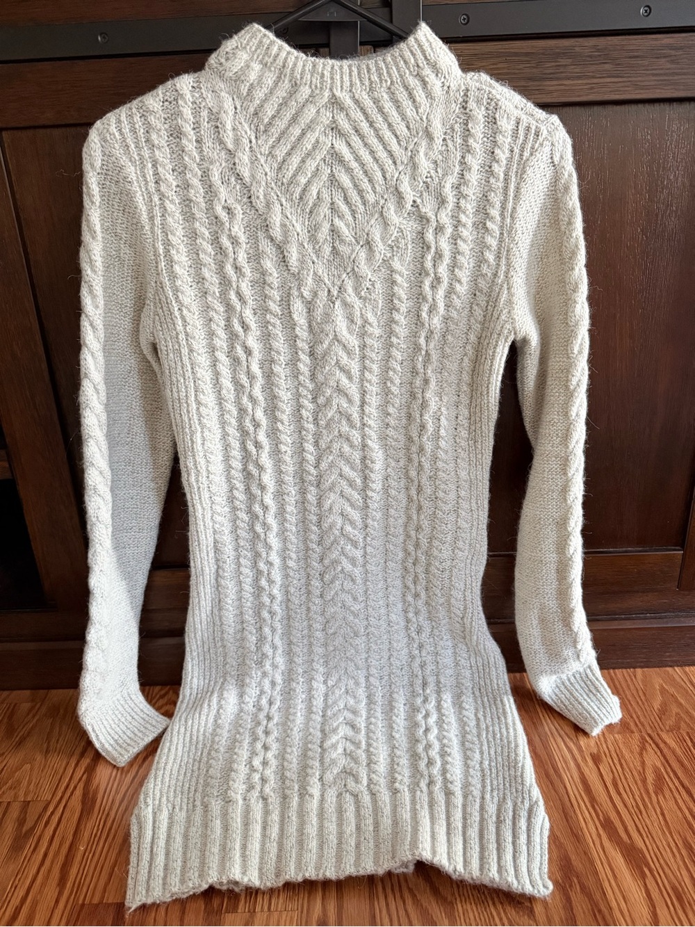 Dynamite Women's Cream Cable Knit Sweater Dress